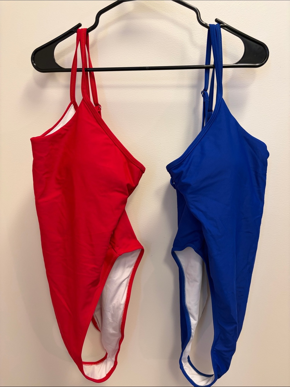 Simple set of Red and Blue One Piece Swimsuits